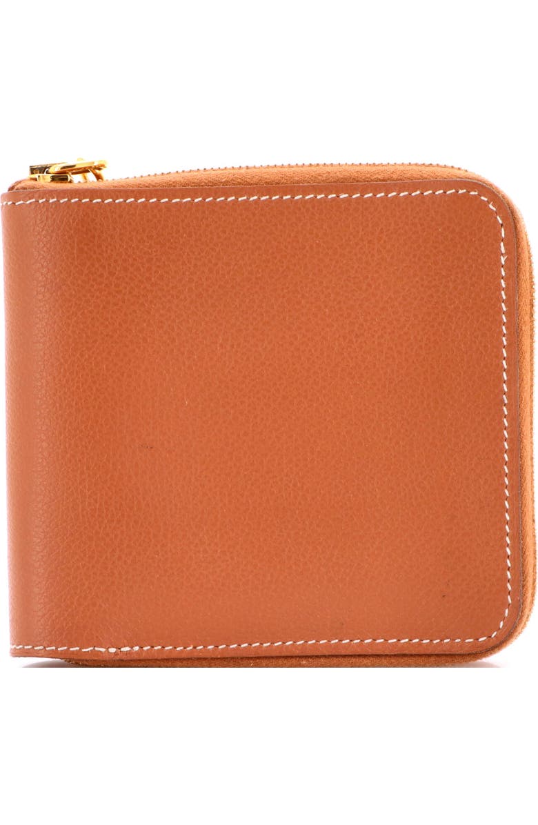 Pre-Owned Hermes Zipengo II Chaine d'Ancre Zip Wallet Leather, Main, color, Gold