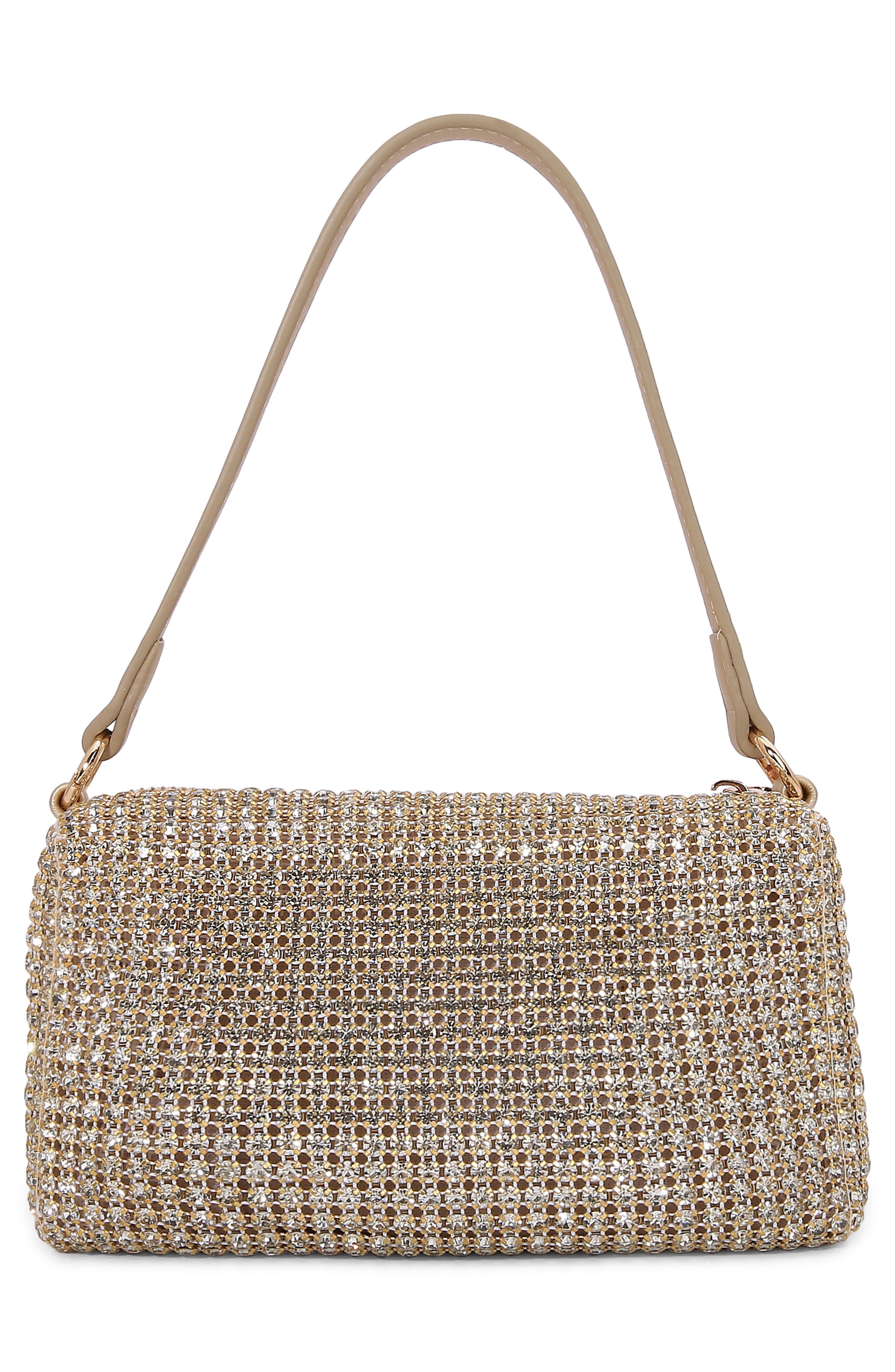 Rhinestone Bow Handheld Bag, Alternate, color, GOLD