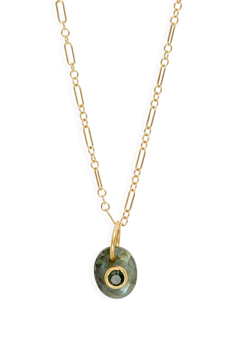 Stonelight Labradorite & Agate Pendant Necklace, Main, color, GOLD