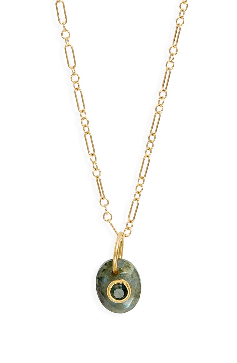 Child of Wild Stonelight Labradorite & Agate Pendant Necklace, Main, color, Gold