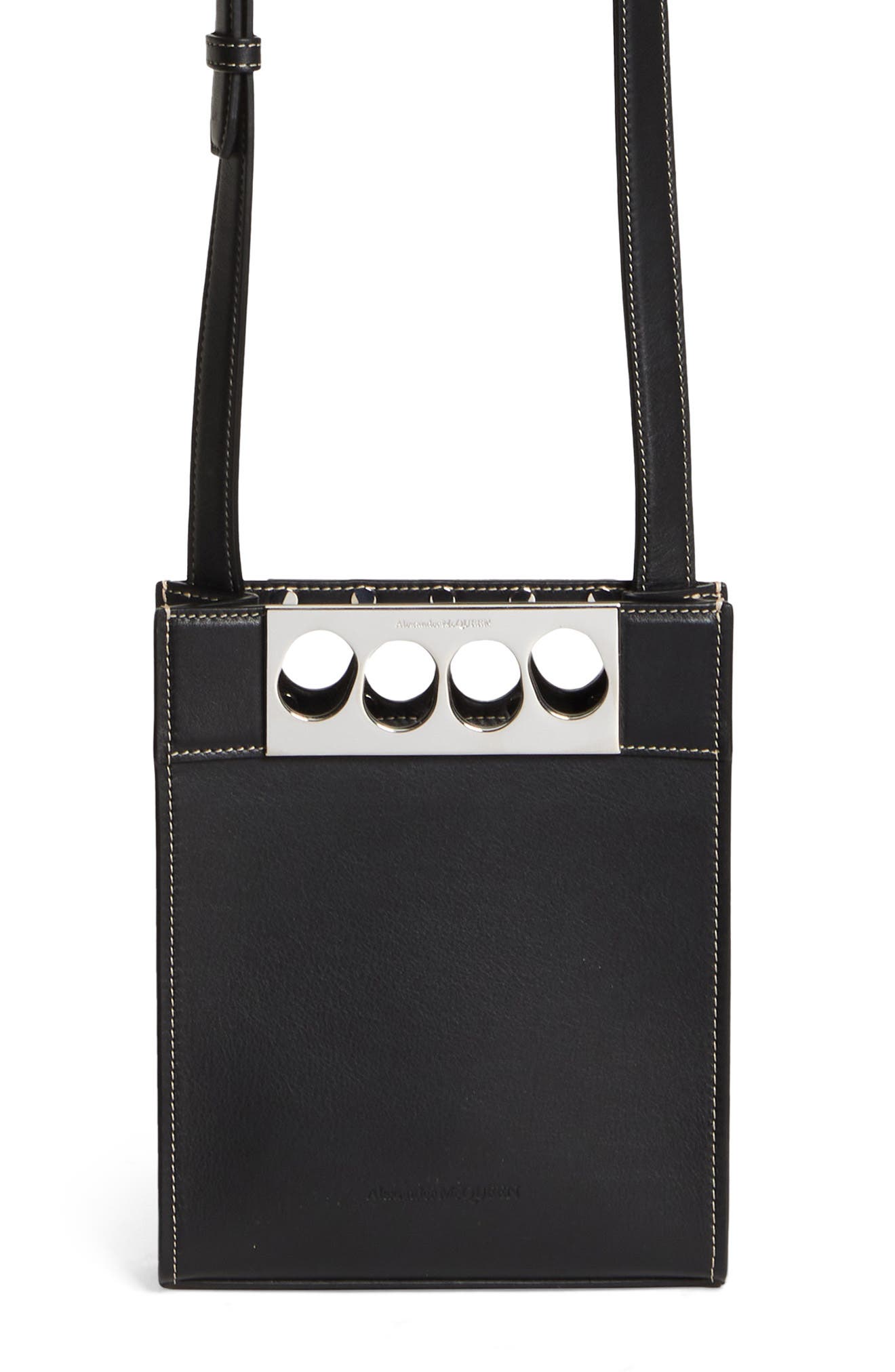McQueen Mini The Grip Leather Tote, Main, color, 