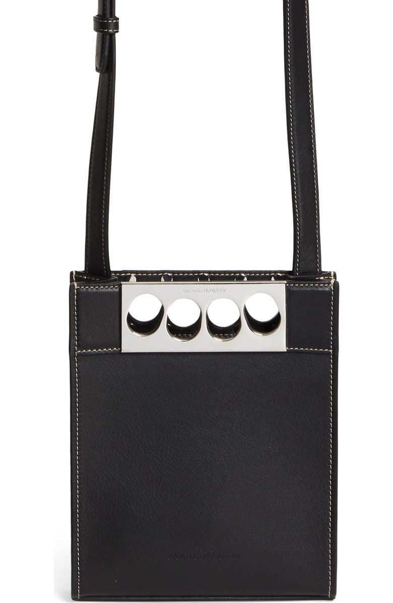 McQueen Mini The Grip Leather Tote, Main, color,
