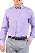 TailorByrd Gingham Stretch Cotton Button-Up Shirt