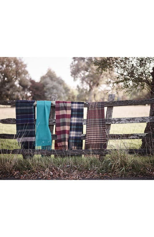 Barbour Inverness Tartan Plaid Wool Scarf In Green