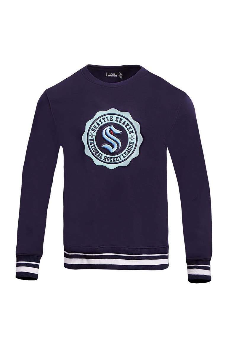 Men's Pro Standard Deep Sea Blue Seattle Kraken Crest Emblem Pullover Sweatshirt, Alternate, color, Navy