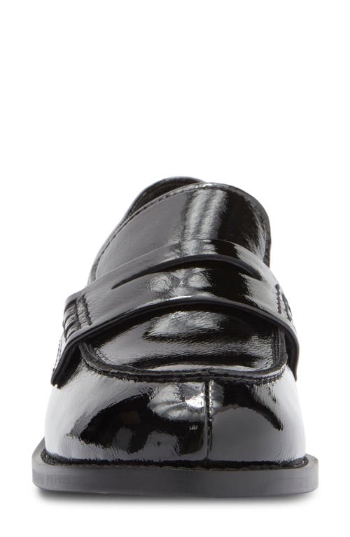 Jeffrey Campbell Books Penny Loafer In Black Crinkle Patent