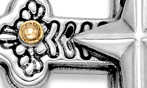Samuel B. Sterling Silver & 18k Gold North Star Cross Pendant Necklace In Metallic