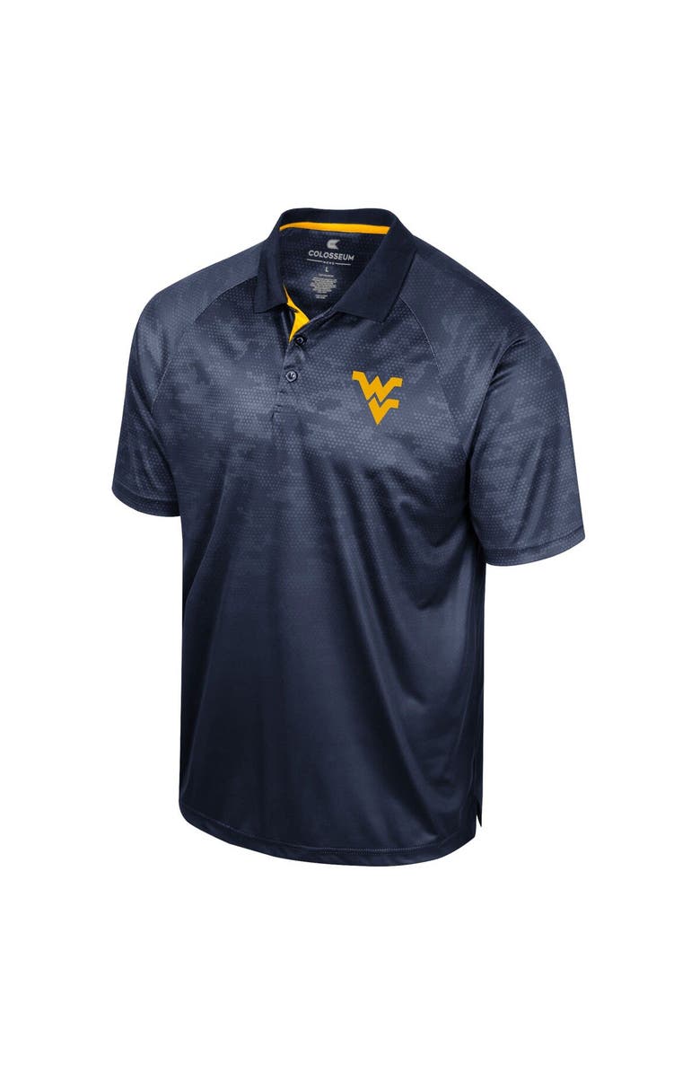 COLOSSEUM Men's Colosseum Navy West Virginia Mountaineers Honeycomb Raglan Polo, Alternate, color, 