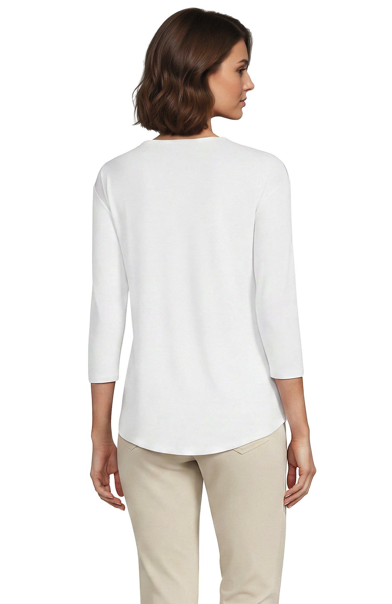3/4 Sleeve Lightweight Jersey U-Neck Tunic - image 4