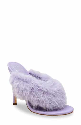 Post Toe Faux Fur Stiletto Sandal