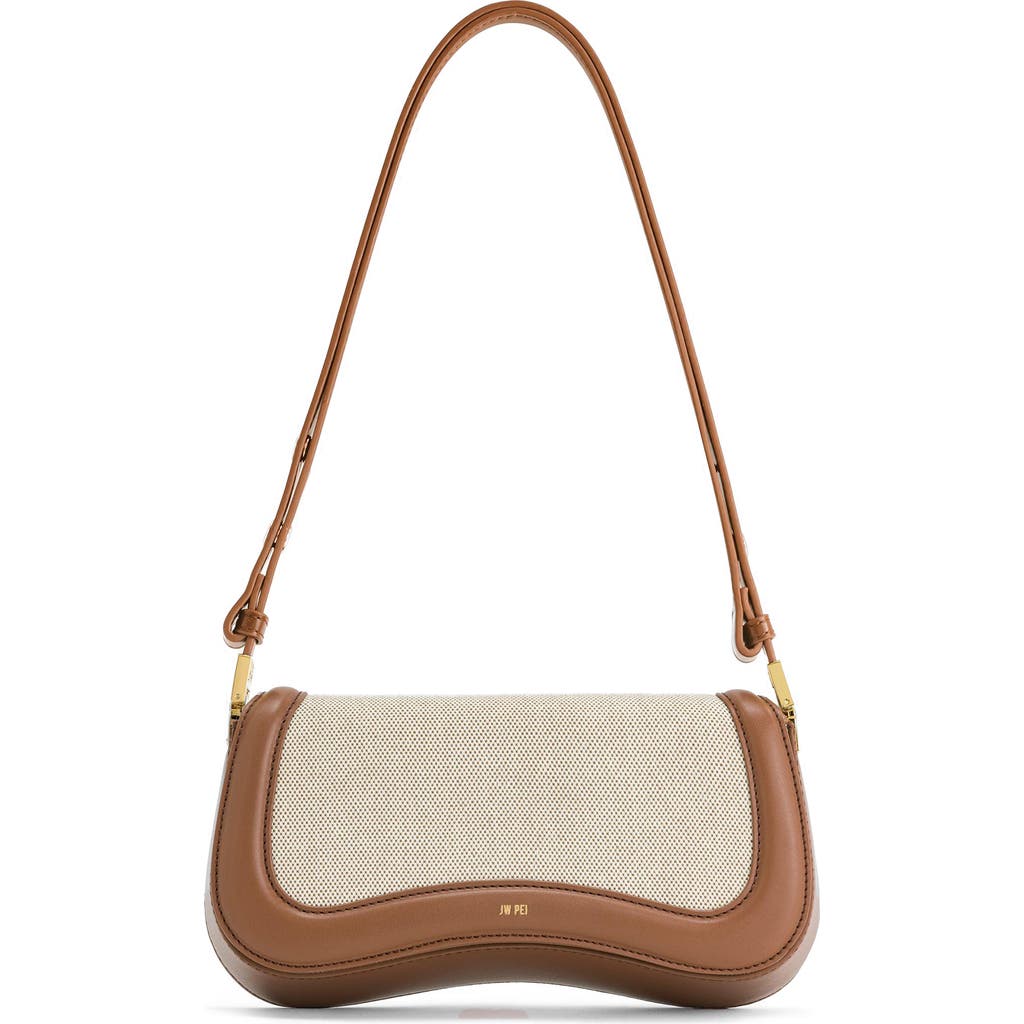 Jw Pei Joy Canvas & Faux Leather Shoulder Bag In Brown