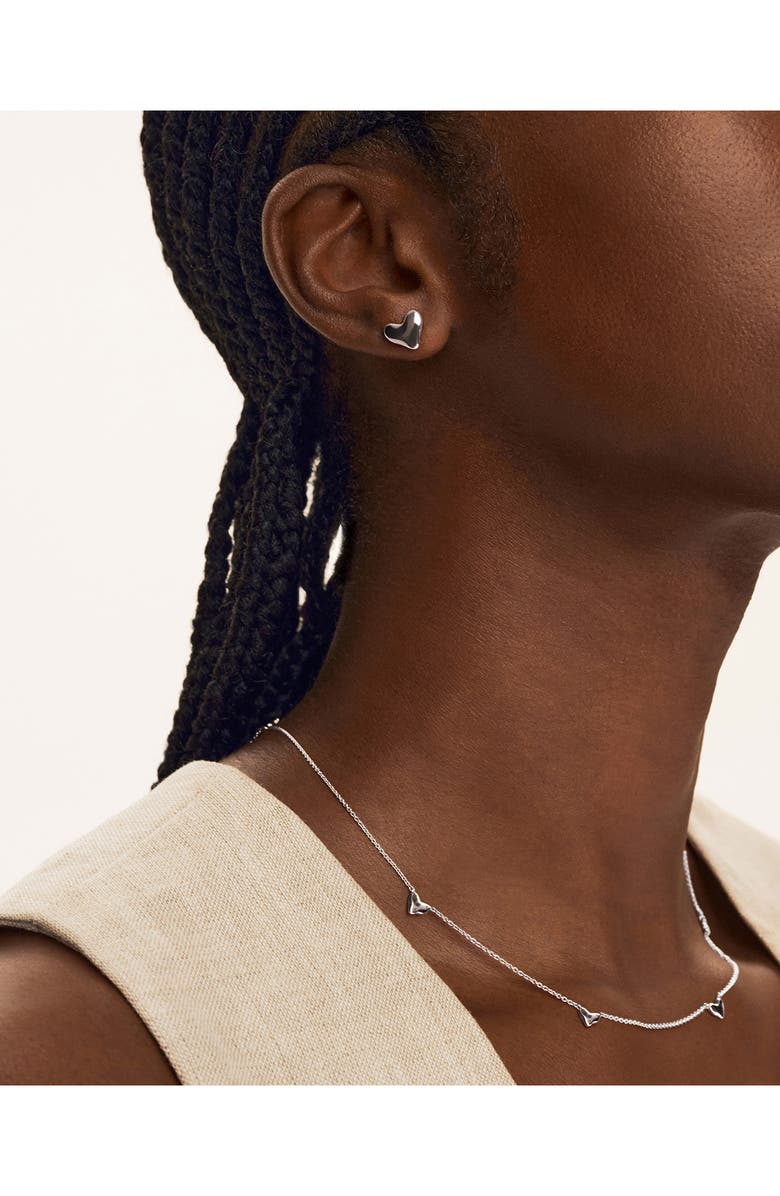 Monica Vinader Heart Stud Earrings, Alternate, color, Sterling Silver