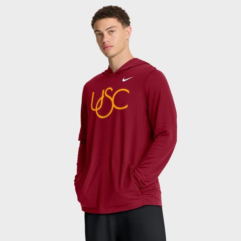 Men's Nike Cardinal USC Trojans 2025 Sideline Performance Long Sleeve Hoodie T-Shirt