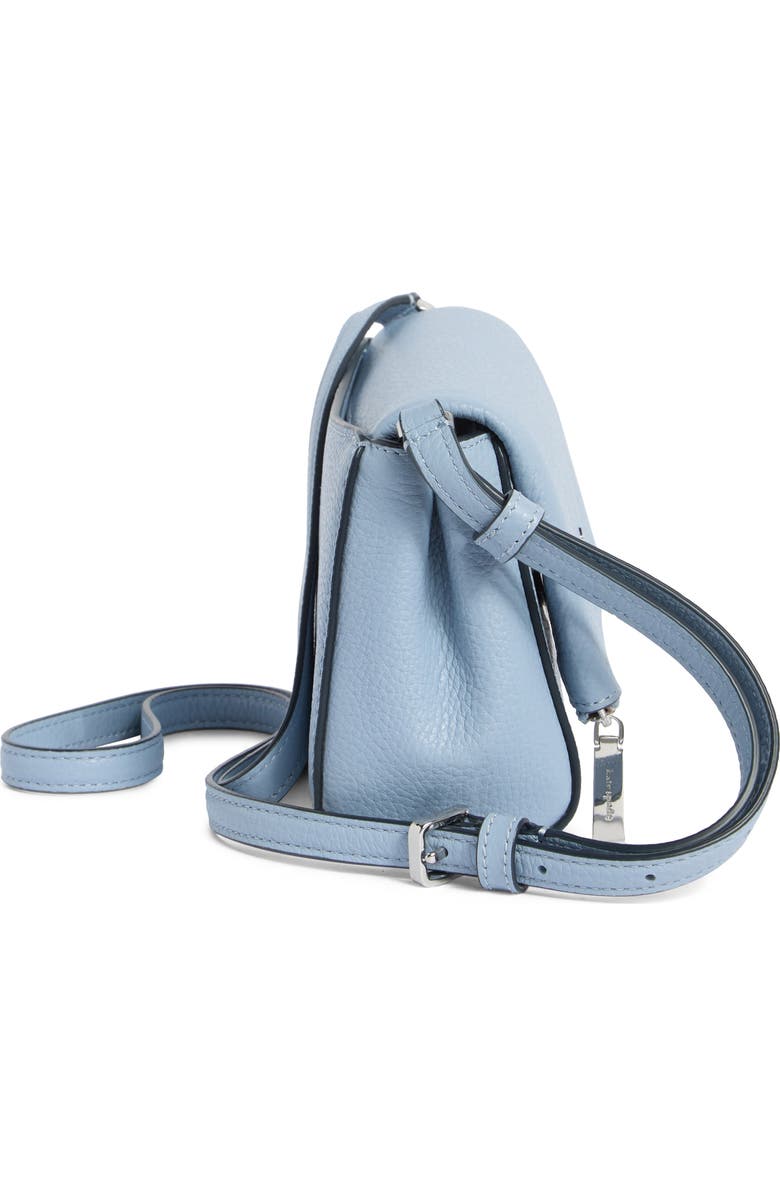 Kate Spade New York leila pebble leather mini flap bag, Alternate, color, Muted Blue