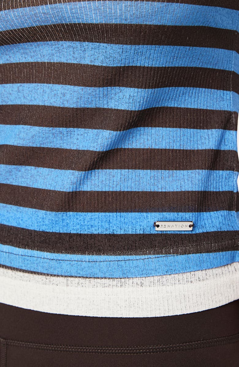 P.E Nation Serene Stripe Tank, Alternate, color, Coffee Stripe