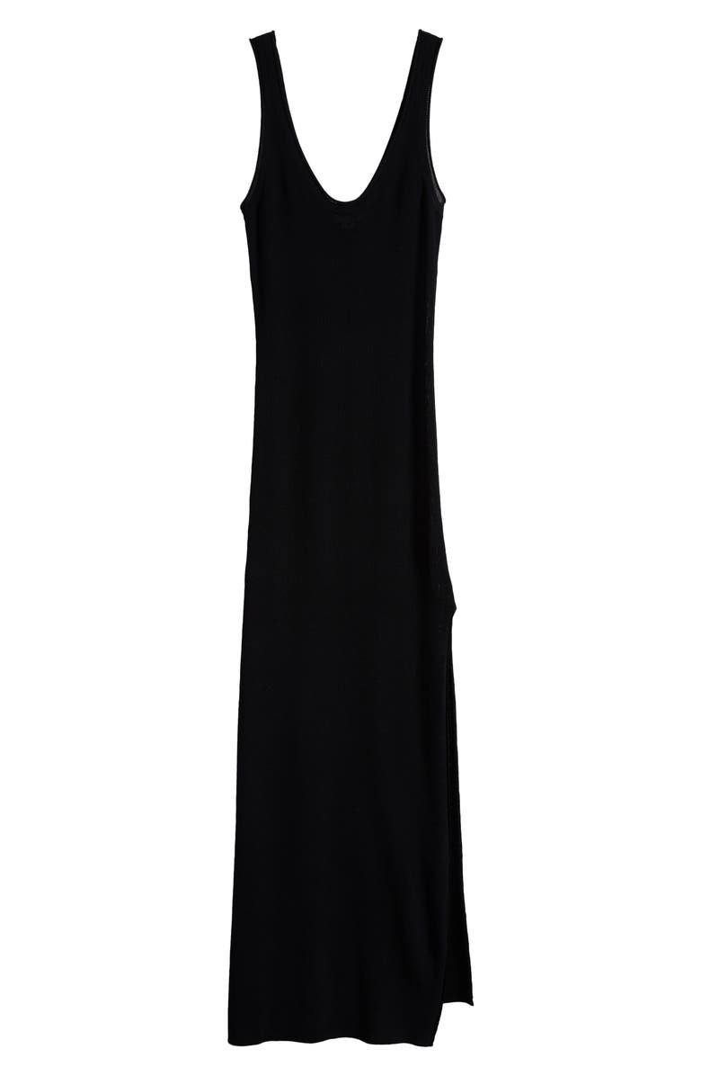 Good American Stretch Rib Maxi Dress, Alternate, color, Black001