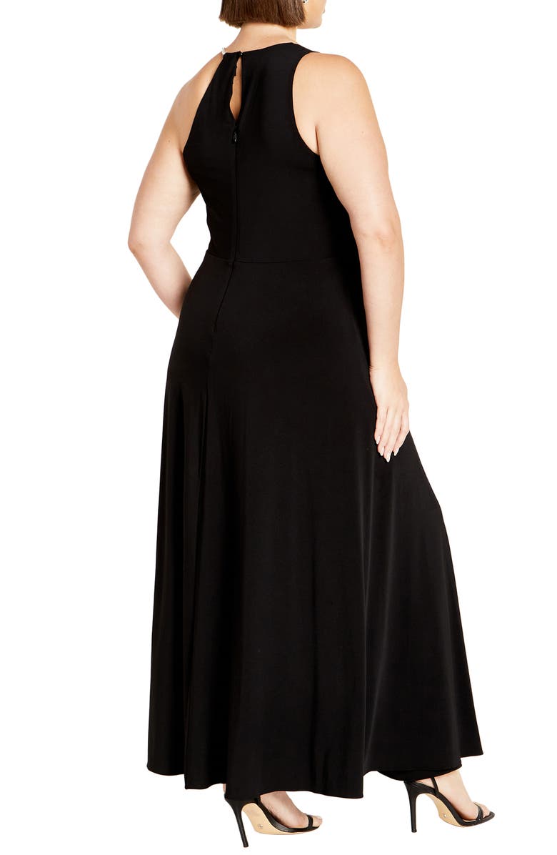 City Chic Karlee Wide Leg Jumpsuit, Alternate, color, Black