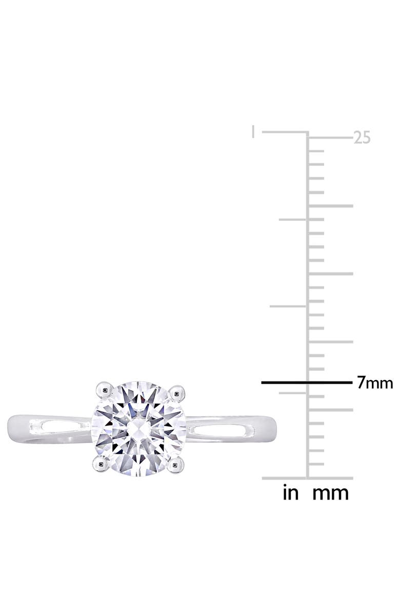 DELMAR Sterling Silver Round Lab Created White Sapphire Solitaire Ring, Alternate, color, Silver