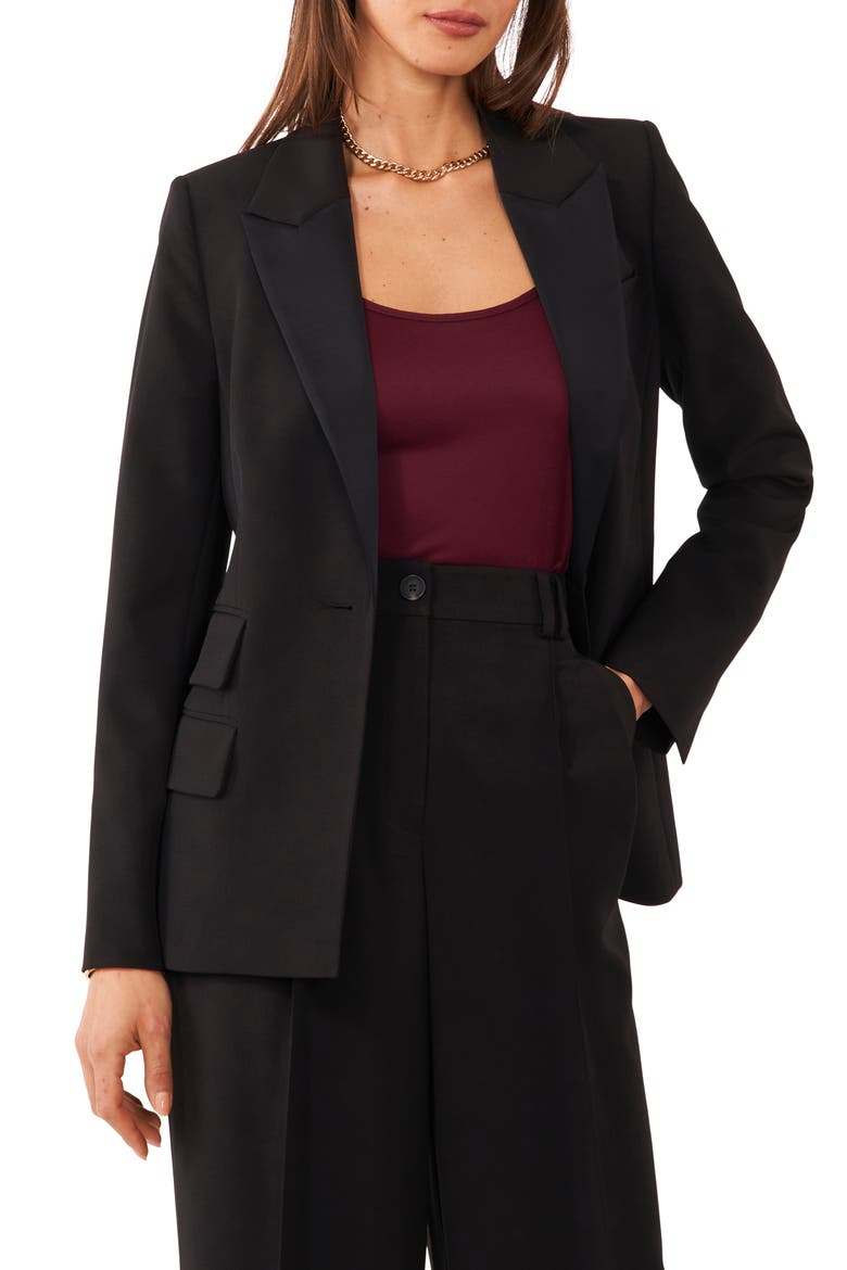 Straight Fit Blazer, Main, color, RICH BLACK
