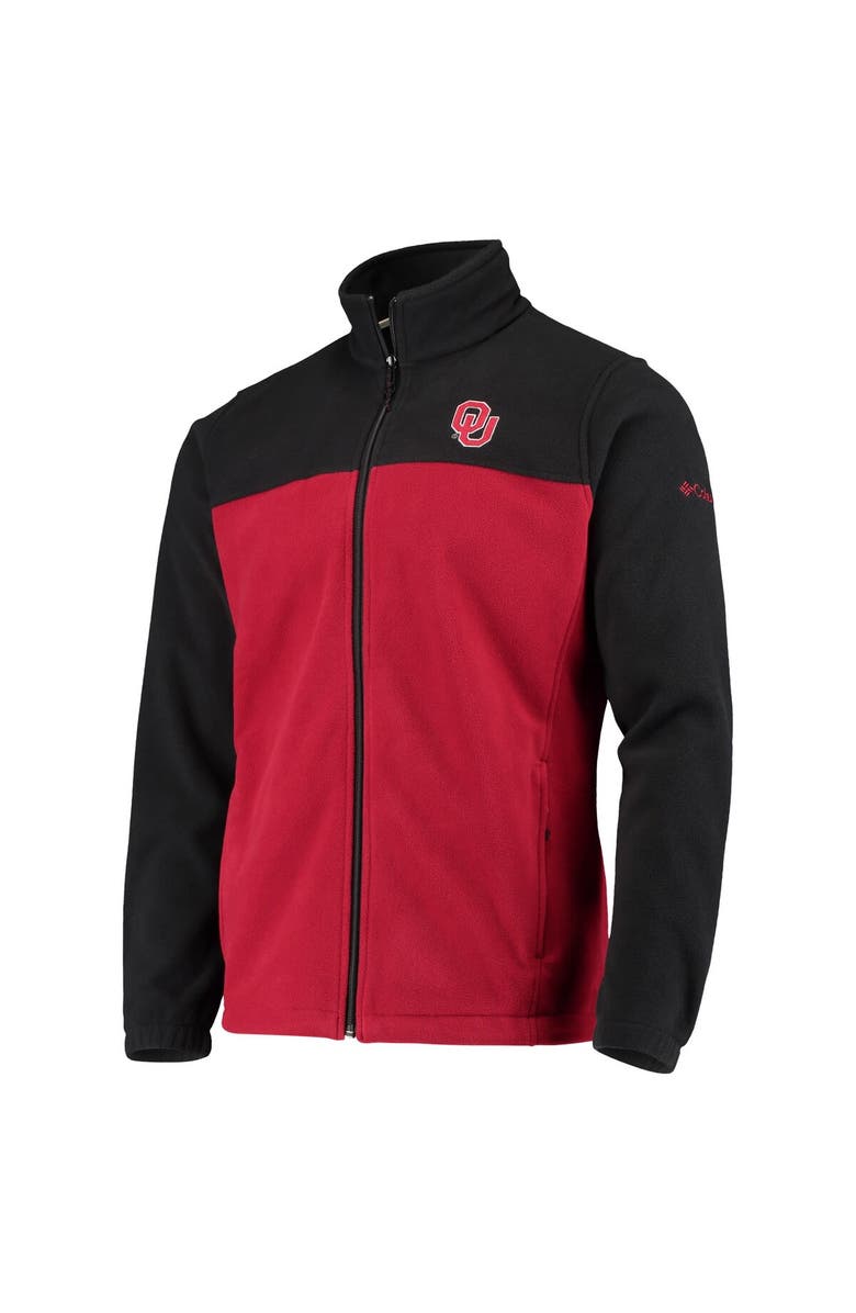 Columbia Men's Columbia Black/Crimson Oklahoma Sooners Flanker III Fleece Team Full-Zip Jacket, Alternate, color,
