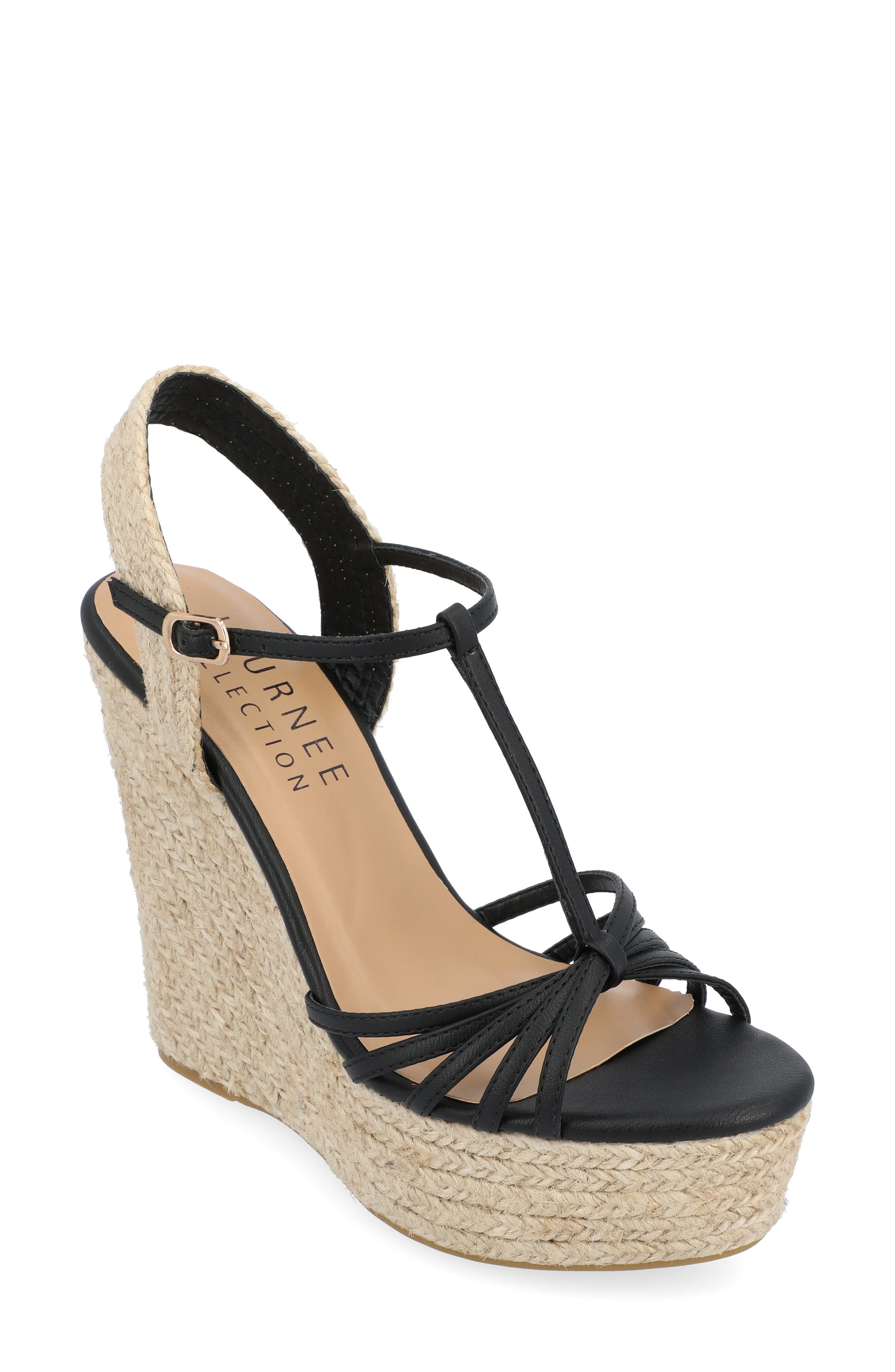 Journee Collection Yara T-Strap Espadrille Wedge Platform Sandal