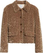 ST. JOHN Paillette Embroidered Velvet Crop Jacket