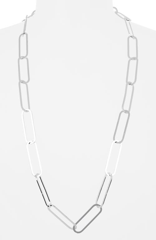 Shop Nordstrom Rack Flat Paperclip Chain Link Necklace In Silver