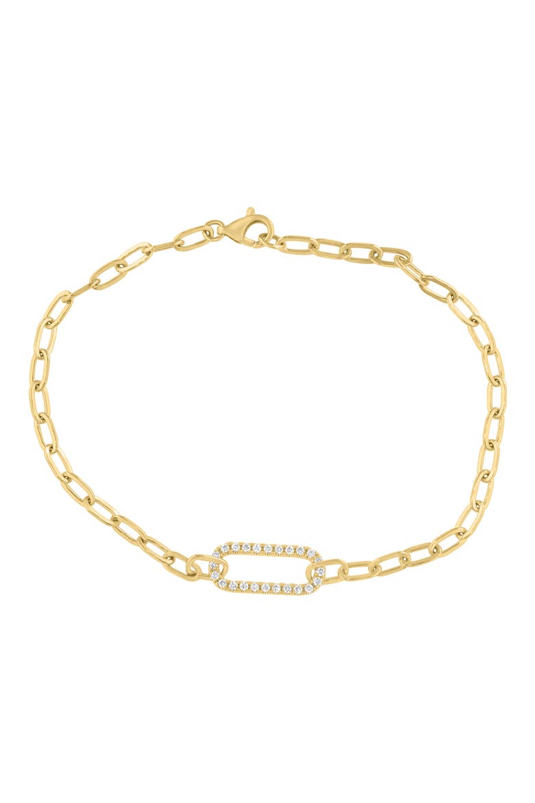 Diamond Link Paper Clip Chain Bracelet, Main, color, GOLD