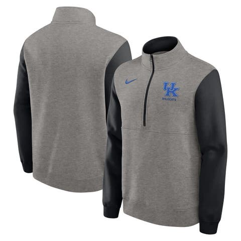 Men's Nike Heather Gray/Black Kentucky Wildcats Club Fleece Half-Zip Pullover
