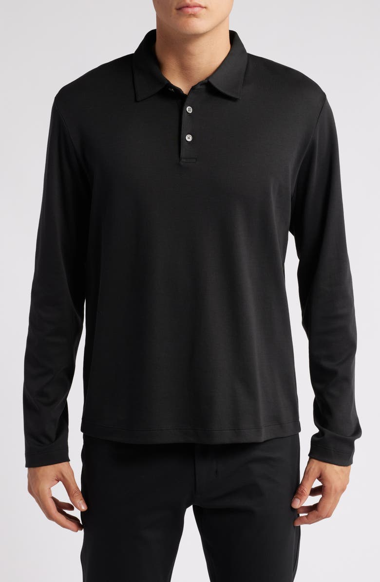 Theory Long Sleeve Cotton Polo, Main, color,