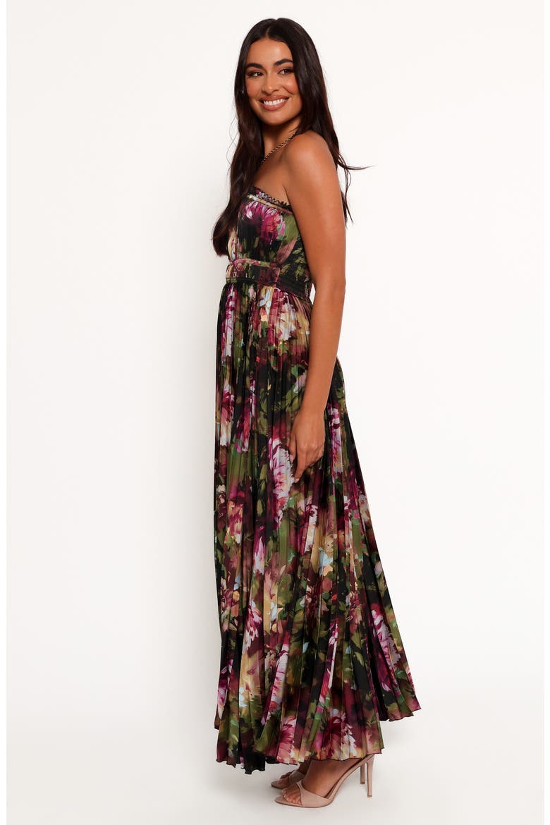 Angelique Floral Print Strapless Maxi Dress, Alternate, color, GREY BLURRED FLORAL