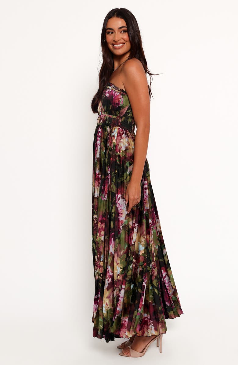 Petal & Pup Angelique Floral Print Strapless Maxi Dress, Alternate, color, Grey Blurred Floral