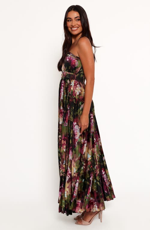 Petal And Pup Petal & Pup Angelique Floral Print Strapless Maxi Dress In Black