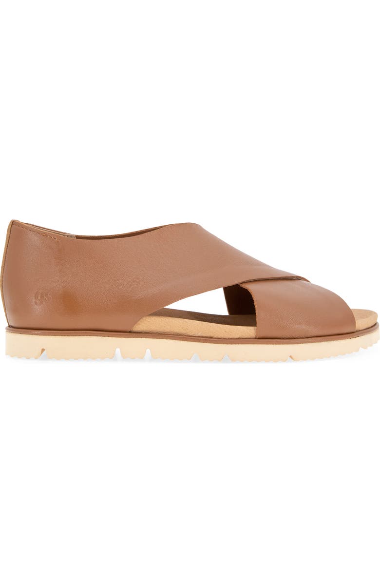 Gentle Souls Leslie Flat Sandal, Alternate, color, Luggage Leather