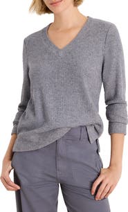 NIC+ZOE Soft Waffle Thermal V-Neck Top