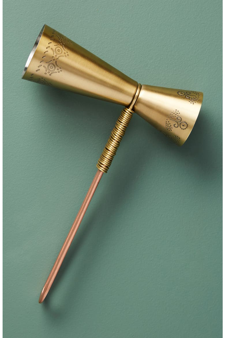 Anthropologie Luna Cocktail Jigger, Main, color, SILVER