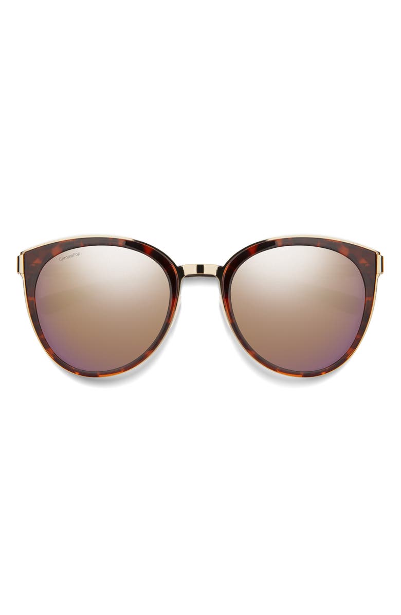 Smith Somerset 53mm ChromaPop<sup>™</sup> Polarized Cat Eye Sunglasses, Main, color, Tortoise Rose / Rose Gold