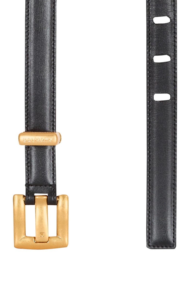 Balmain Anthem belt in calfskin leather, Alternate, color, Black