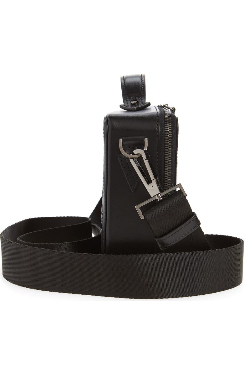 Versace Barocco Embossed Leather Messenger Bag, Alternate, color,