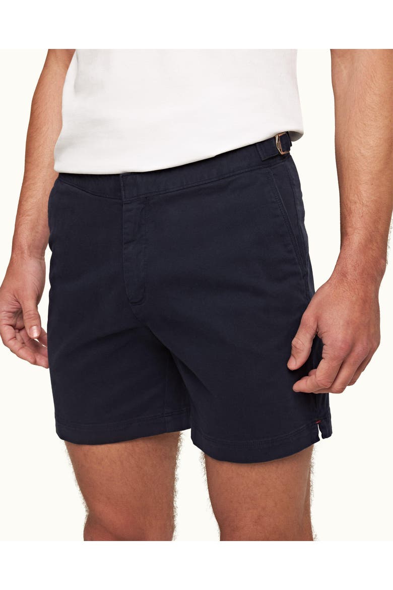 Bulldog Stretch-Cotton Mid-Length Stretch-Cotton Shorts, Alternate, color, DARK NAVY