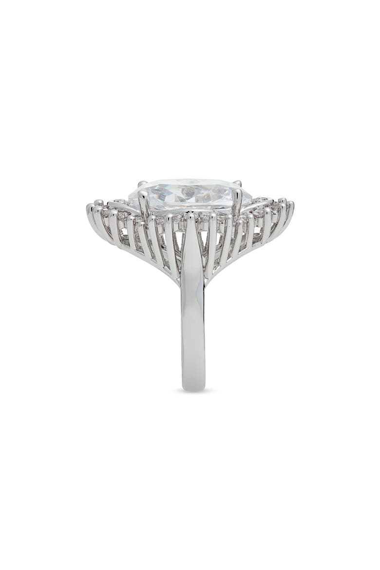 Cubic Zirconia Cocktail Ring, Alternate, color, CLEAR- SILVER