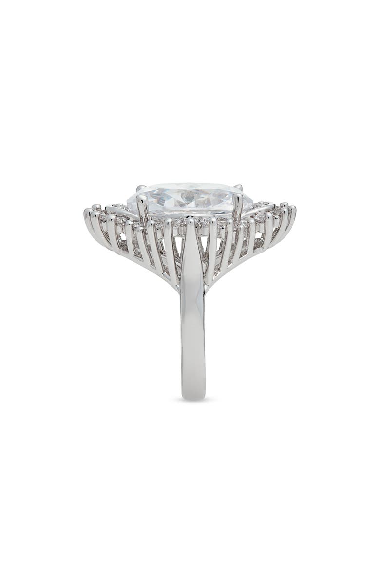 Nordstrom Cubic Zirconia Cocktail Ring, Alternate, color, Clear- Silver