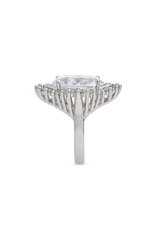 Nordstrom Cubic Zirconia Cocktail Ring In Clear- Silver