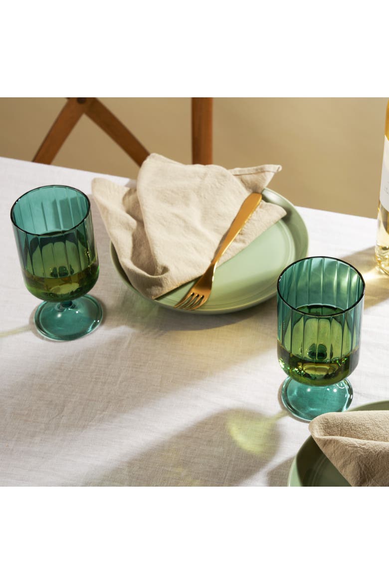 Malachite Stemmed Optic Tumblers Set of 2, Alternate, color, Green