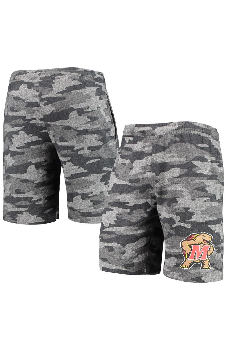 CONCEPTS SPORT Men's Concepts Sport Charcoal/Gray Maryland Terrapins Camo Backup Terry Jam Lounge Shorts, Main, color, Charcoal