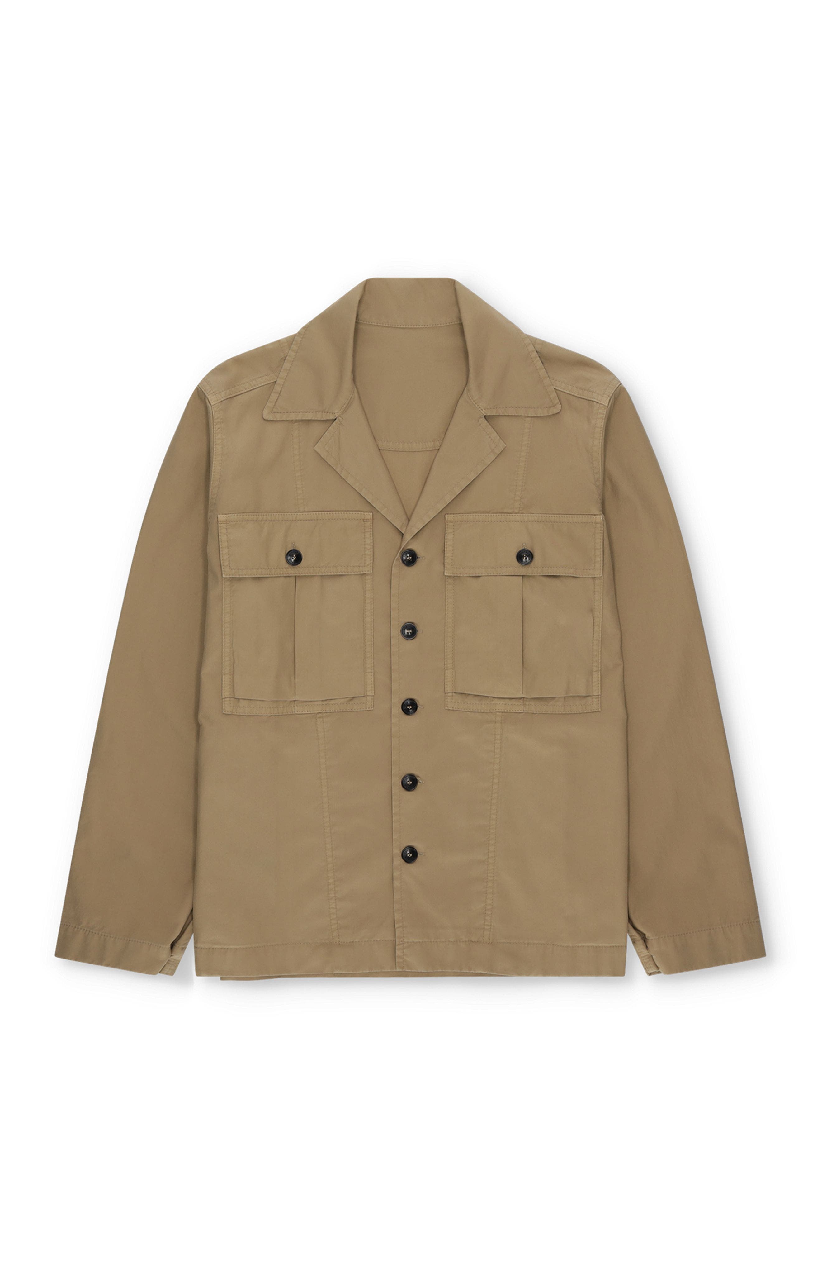 Fortela Solomon Twill Cotton Overshirt In Brown