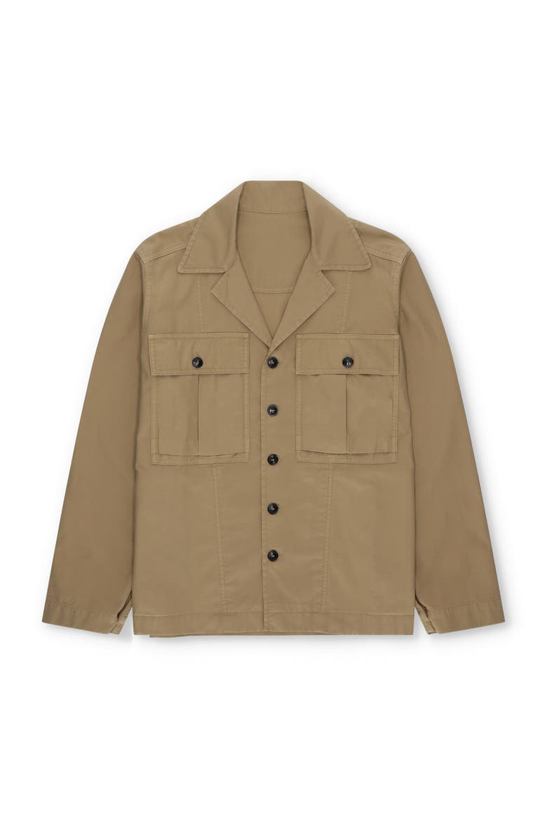 Solomon Twill Cotton Overshirt, Main, color, BEIGE