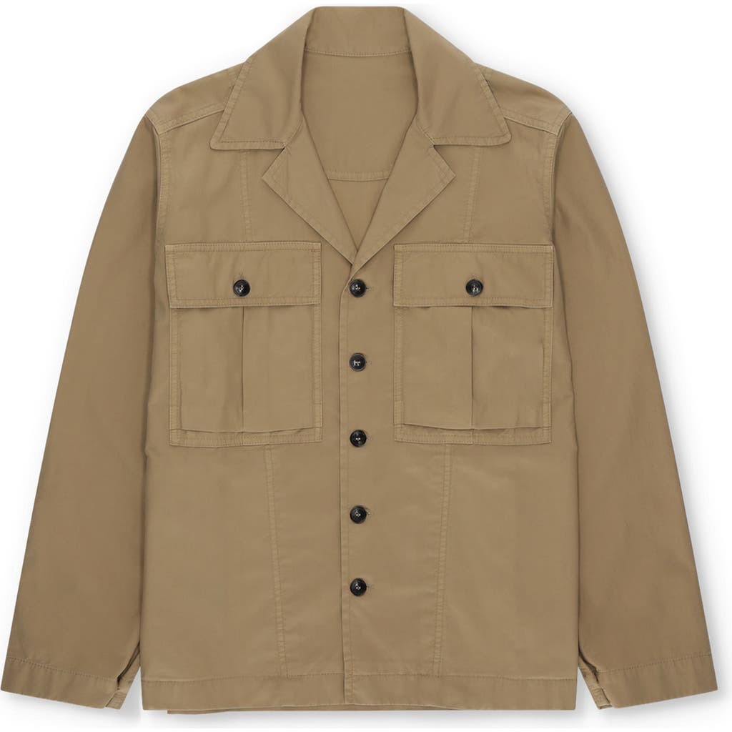 Fortela Solomon Twill Cotton Overshirt In Brown