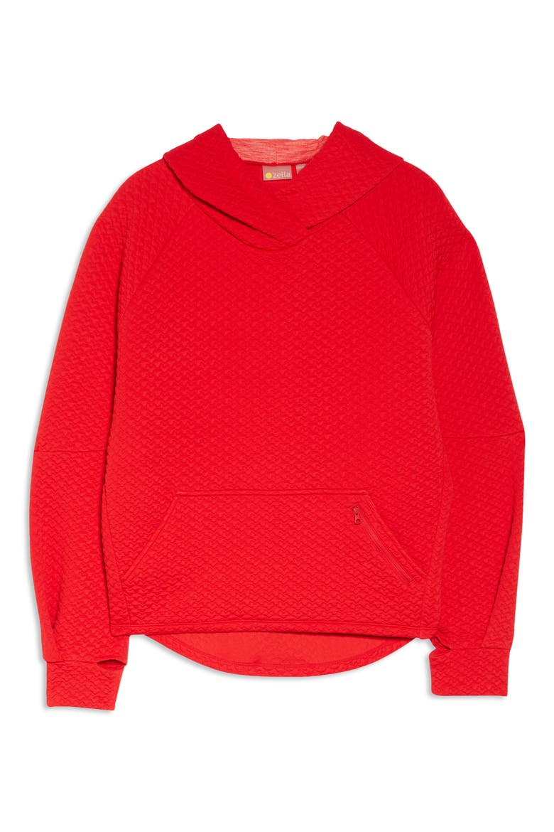 Jacquard Hoodie, Alternate, color, RED COUTURE