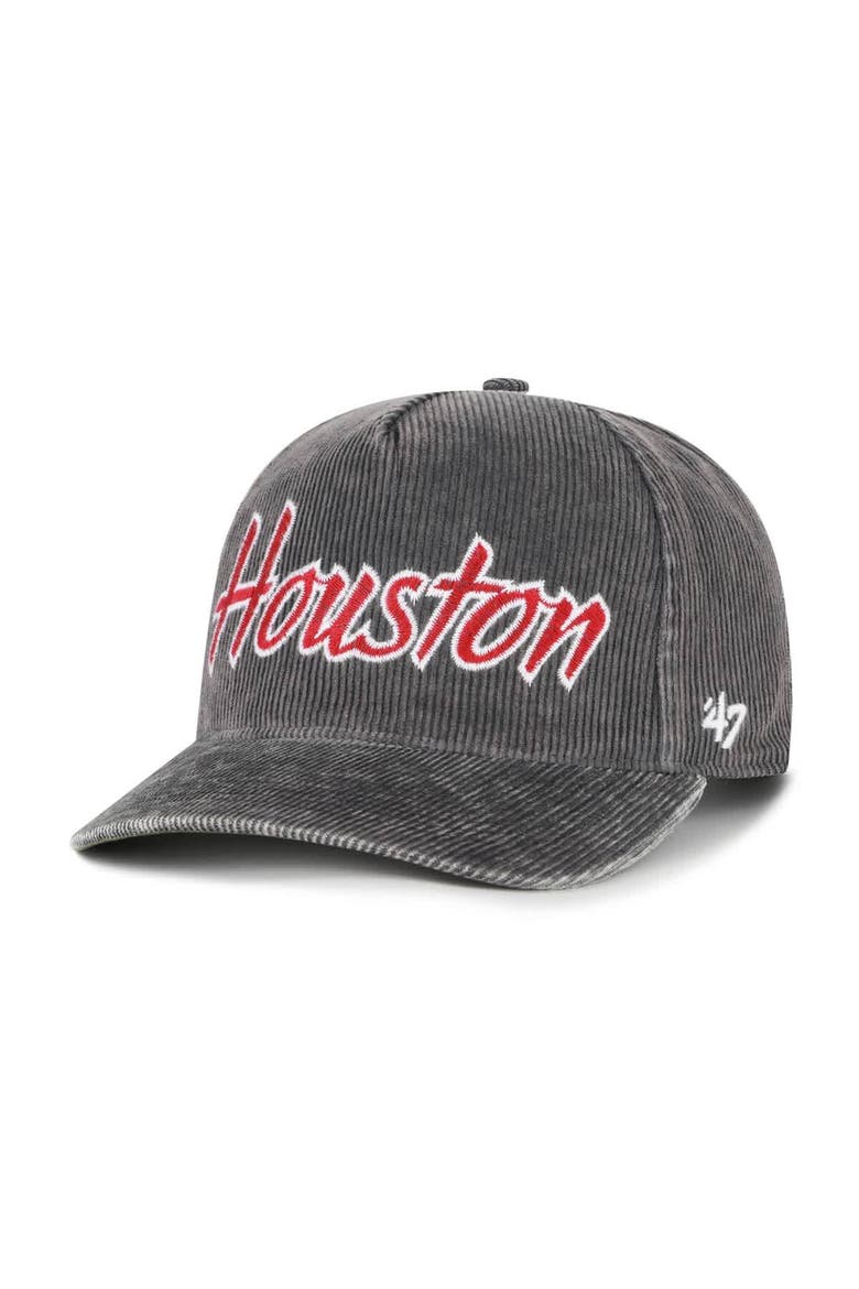 Men's '47  Gray Houston Cougars Reclaim Snow Wash Corduroy Hitch Adjustable Hat, Main, color, Gray